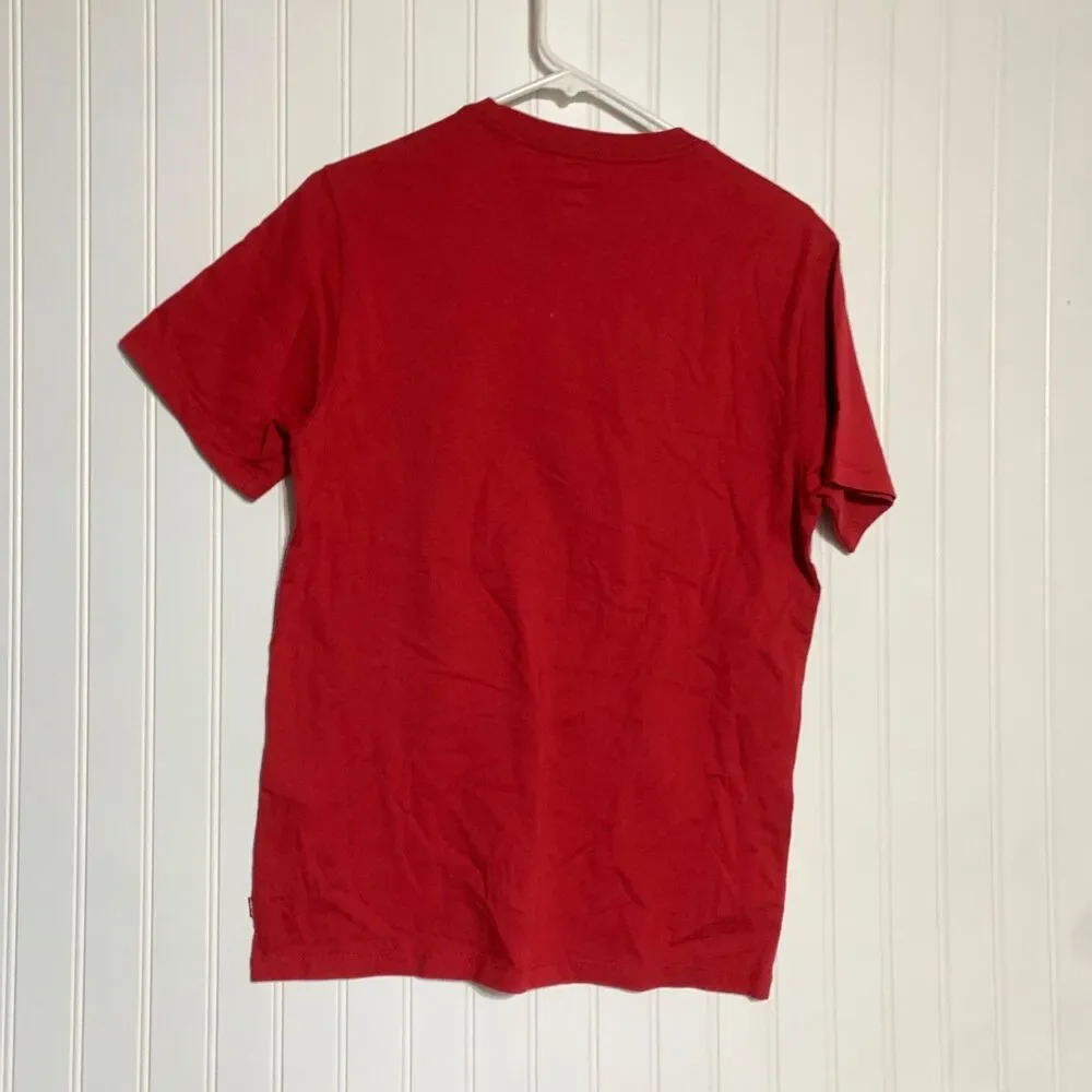 Levis Mens‎ T Shirt Small S Camisa Graphic Red Short Sleeve Cotton Crew Neck